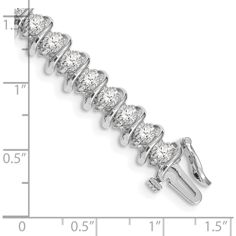 14K White Gold 7-Inch Tennis Bracelet with 36 Round Diamonds - 5.00 Carat Total Diamond Weight by Monteluci Fine Jewelry