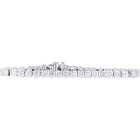14K White Gold 7-Inch Tennis Bracelet with 4-Prong Set Round Lab Grown Diamonds - 10.00 Carat Total Diamond Weight
