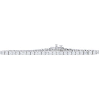 14K White Gold 7-Inch Tennis Bracelet with 4-Prong Set Round Lab Grown Diamonds - 6.00 Carat Total Diamond Weight