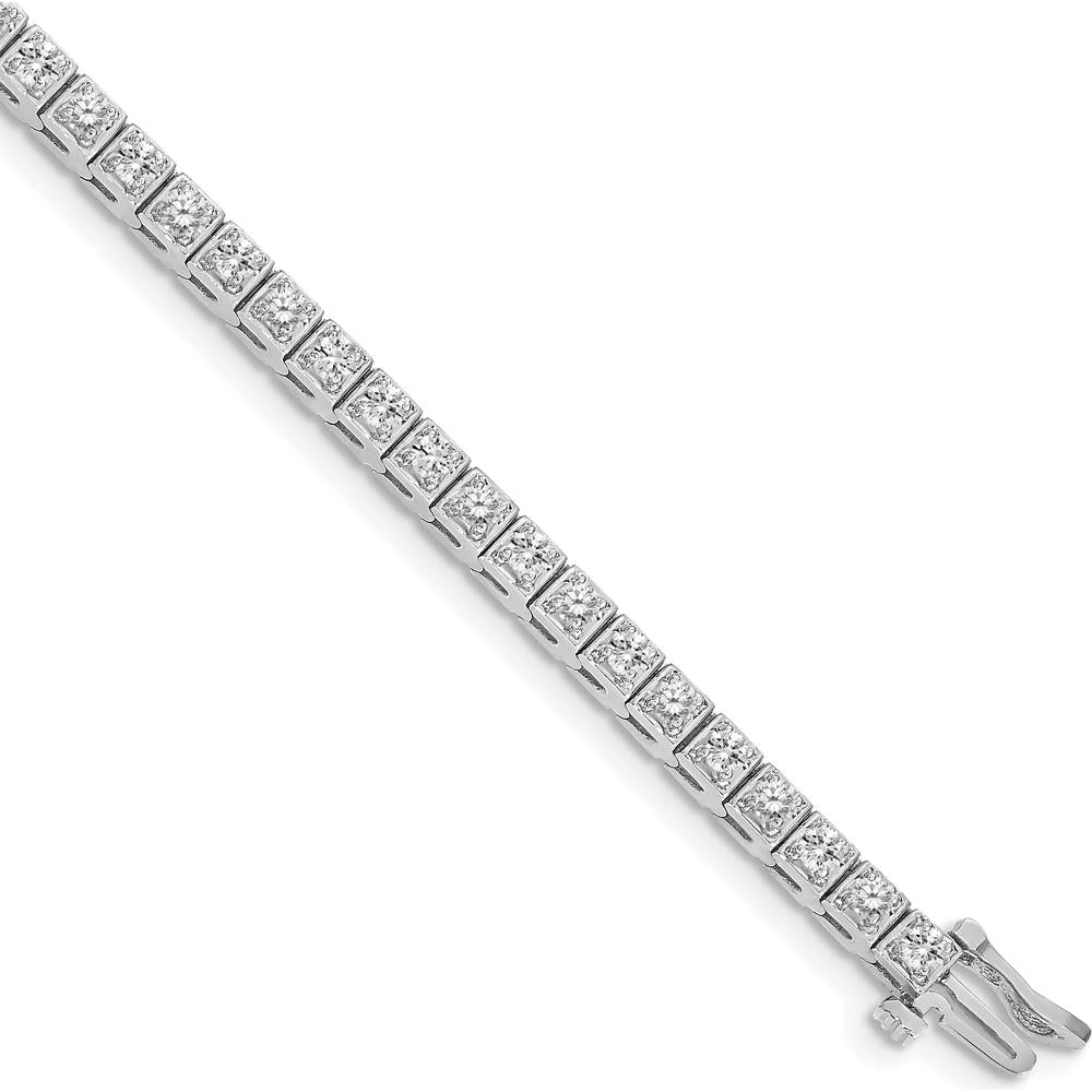 14K White Gold 7-Inch Tennis Bracelet with 44 Round Diamonds - 1.75 Carat Total Diamond Weight by Monteluci Fine Jewelry