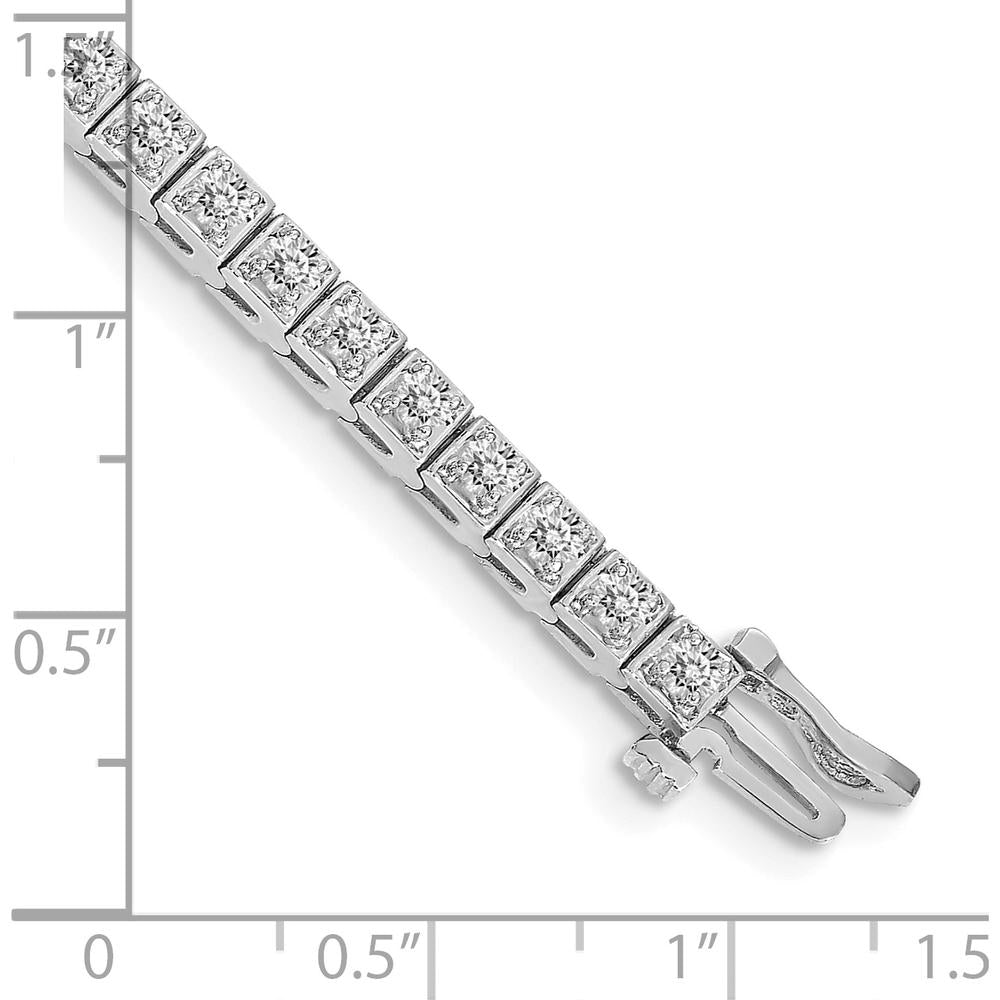 14K White Gold 7-Inch Tennis Bracelet with 44 Round Diamonds - 1.75 Carat Total Diamond Weight by Monteluci Fine Jewelry
