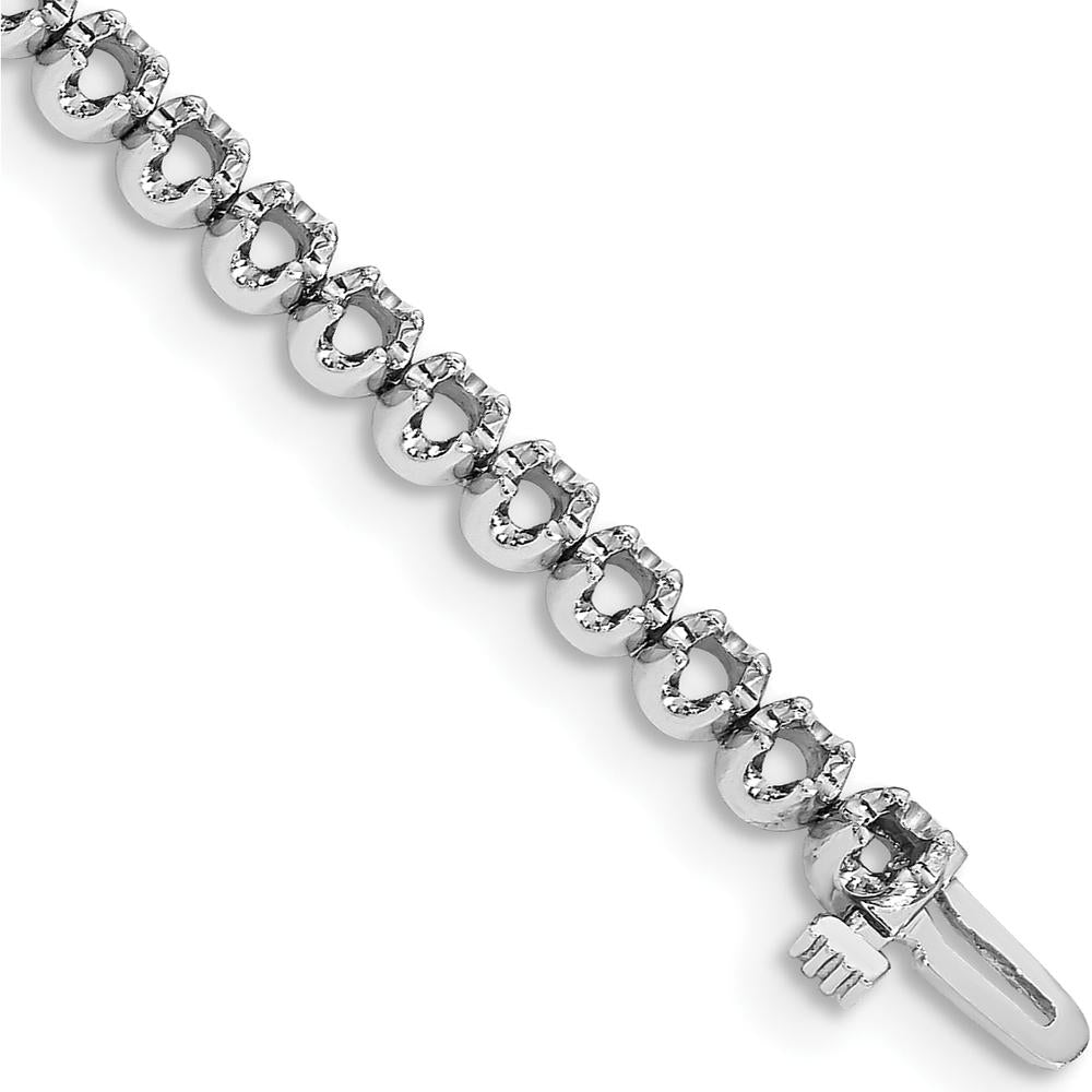 14K White Gold 7-Inch Tennis Bracelet with 45 Round Diamonds - 3.15 Carat Total Diamond Weight by Monteluci Fine Jewelry