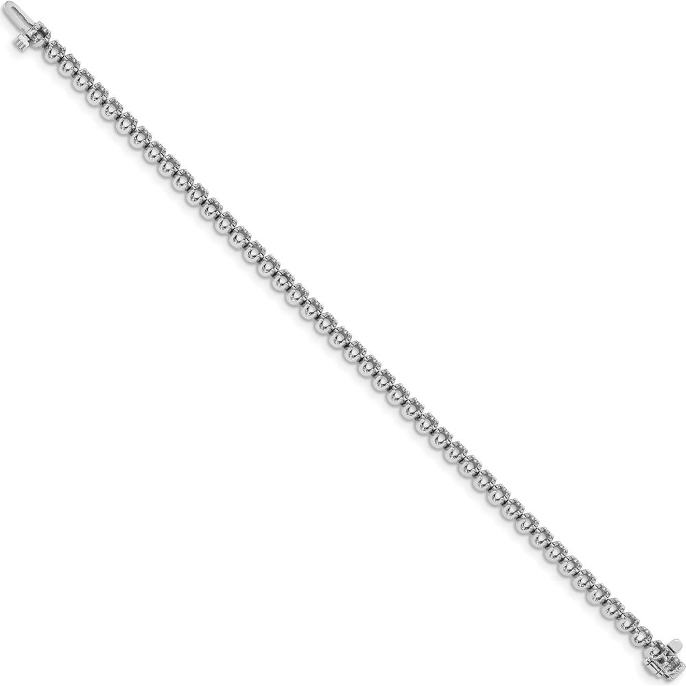 14K White Gold 7-Inch Tennis Bracelet with 45 Round Diamonds - 3.15 Carat Total Diamond Weight by Monteluci Fine Jewelry
