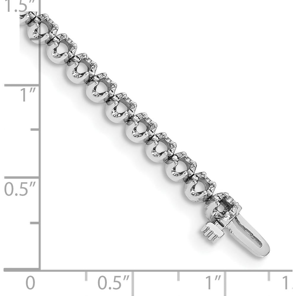 14K White Gold 7-Inch Tennis Bracelet with 45 Round Diamonds - 3.15 Carat Total Diamond Weight by Monteluci Fine Jewelry