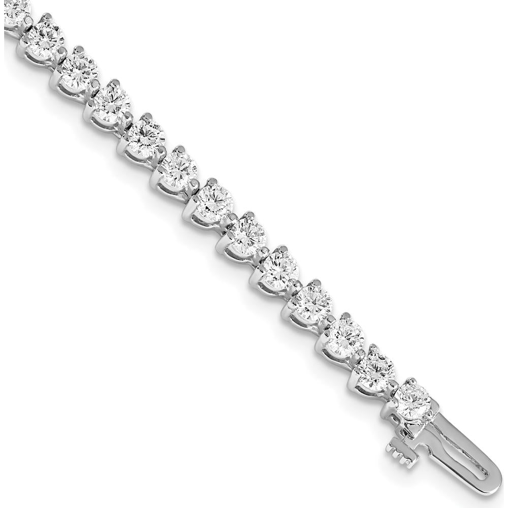 14K White Gold 7-Inch Tennis Bracelet with 46 Round Diamonds - 4.73 Carat Total Diamond Weight by Monteluci Fine Jewelry