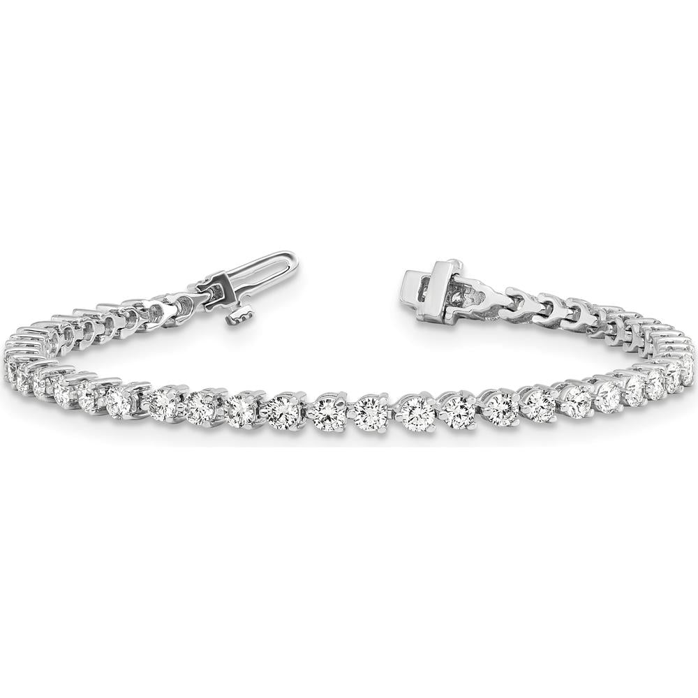 14K White Gold 7-Inch Tennis Bracelet with 46 Round Diamonds - 4.73 Carat Total Diamond Weight by Monteluci Fine Jewelry