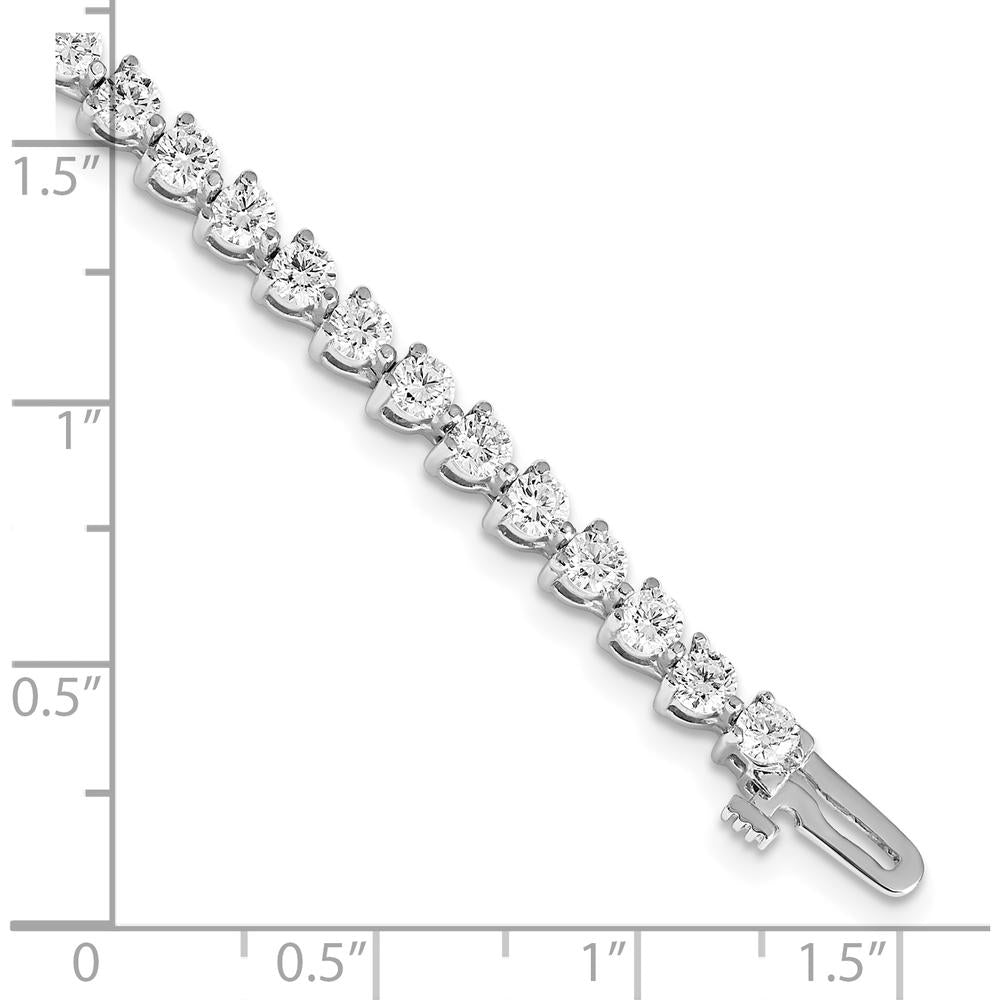 14K White Gold 7-Inch Tennis Bracelet with 46 Round Diamonds - 4.73 Carat Total Diamond Weight by Monteluci Fine Jewelry