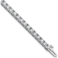 14K White Gold 7-Inch Tennis Bracelet with 46 Round Diamonds - 6.44 Carat Total Diamond Weight by Monteluci Fine Jewelry