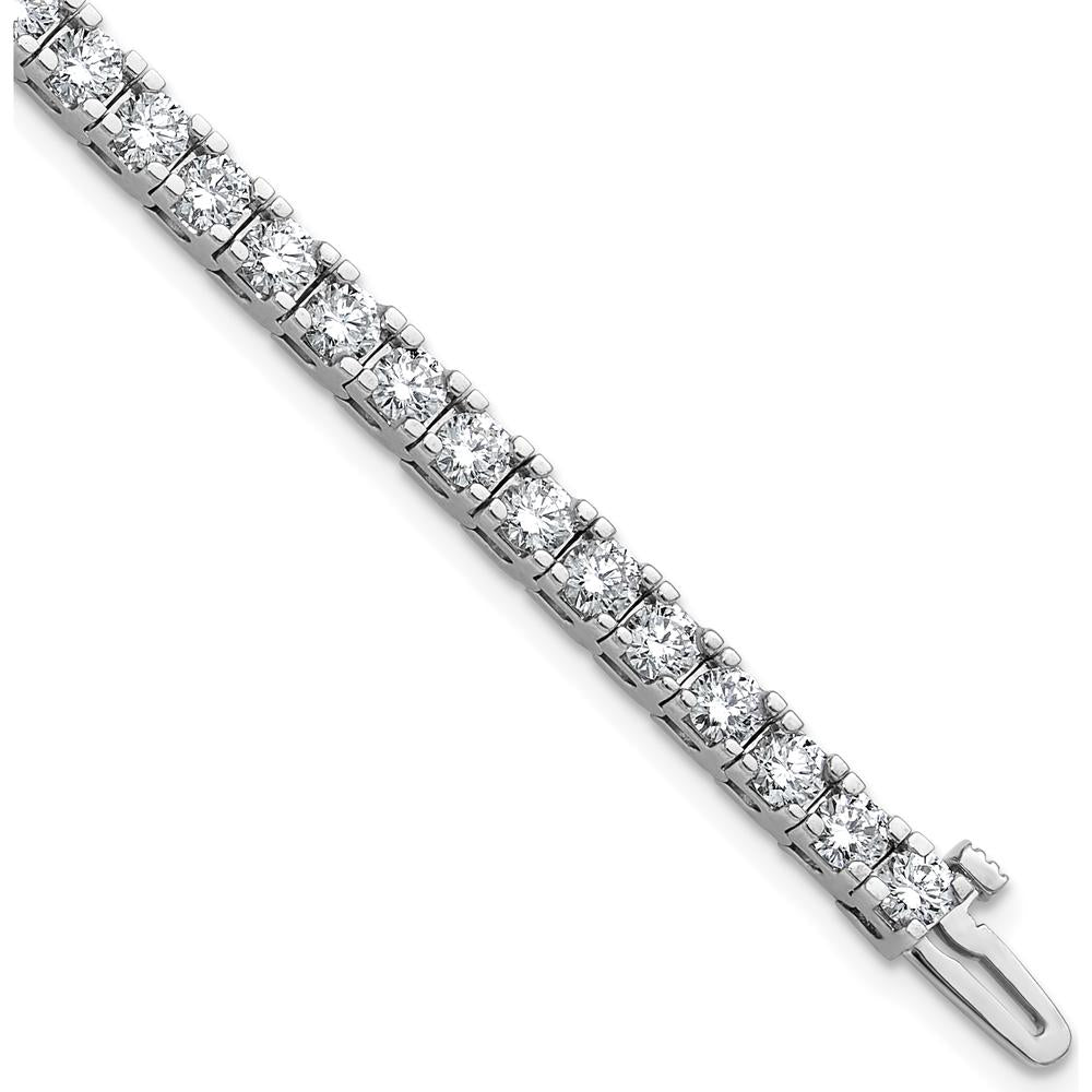 14K White Gold 7-Inch Tennis Bracelet with 46 Round Diamonds - 6.44 Carat Total Diamond Weight by Monteluci Fine Jewelry