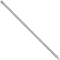 14K White Gold 7-Inch Tennis Bracelet with 46 Round Diamonds - 6.44 Carat Total Diamond Weight by Monteluci Fine Jewelry