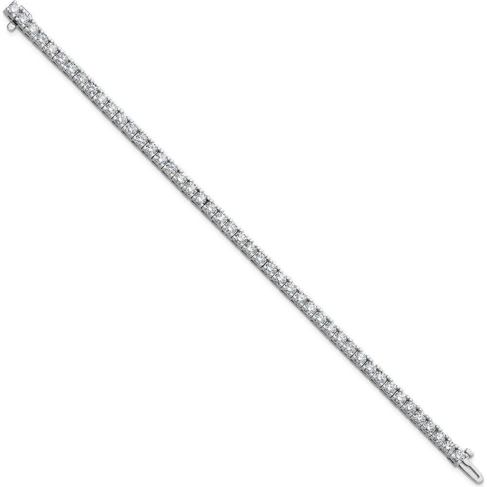 14K White Gold 7-Inch Tennis Bracelet with 46 Round Diamonds - 6.44 Carat Total Diamond Weight by Monteluci Fine Jewelry