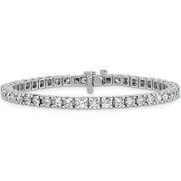 14K White Gold 7-Inch Tennis Bracelet with 46 Round Diamonds - 6.44 Carat Total Diamond Weight by Monteluci Fine Jewelry