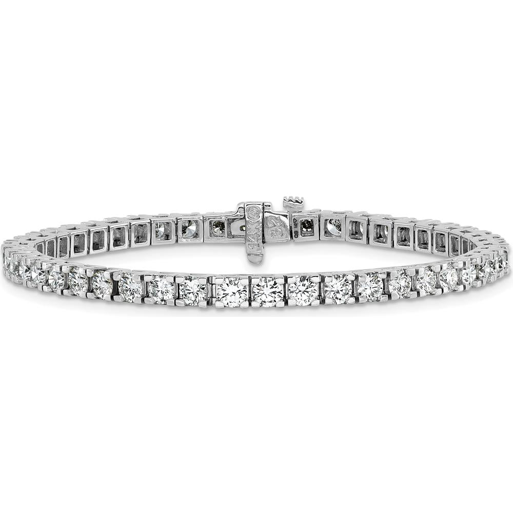 14K White Gold 7-Inch Tennis Bracelet with 46 Round Diamonds - 6.44 Carat Total Diamond Weight by Monteluci Fine Jewelry