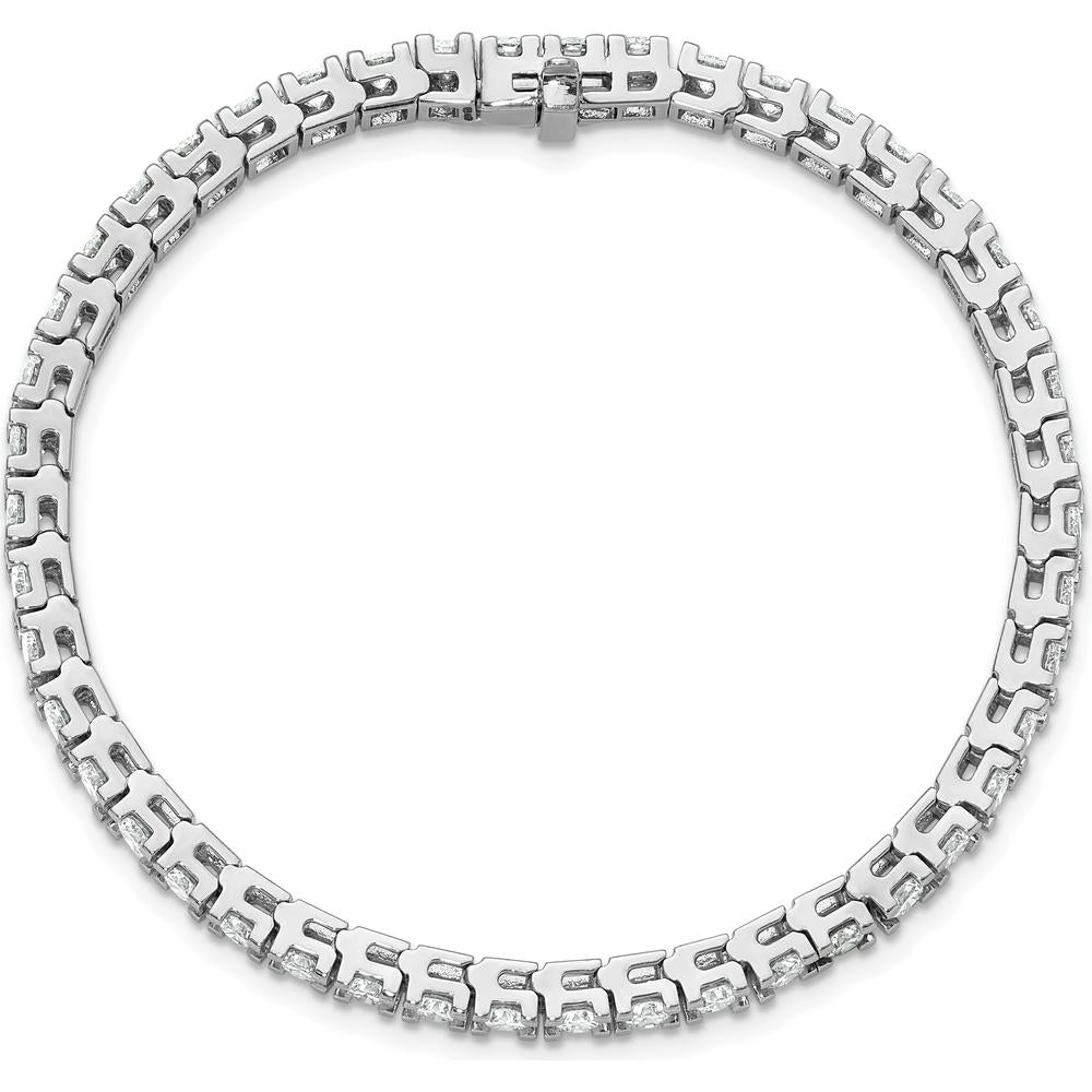 14K White Gold 7-Inch Tennis Bracelet with 46 Round Diamonds - 6.44 Carat Total Diamond Weight by Monteluci Fine Jewelry