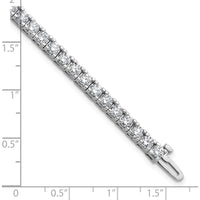 14K White Gold 7-Inch Tennis Bracelet with 46 Round Diamonds - 6.44 Carat Total Diamond Weight by Monteluci Fine Jewelry
