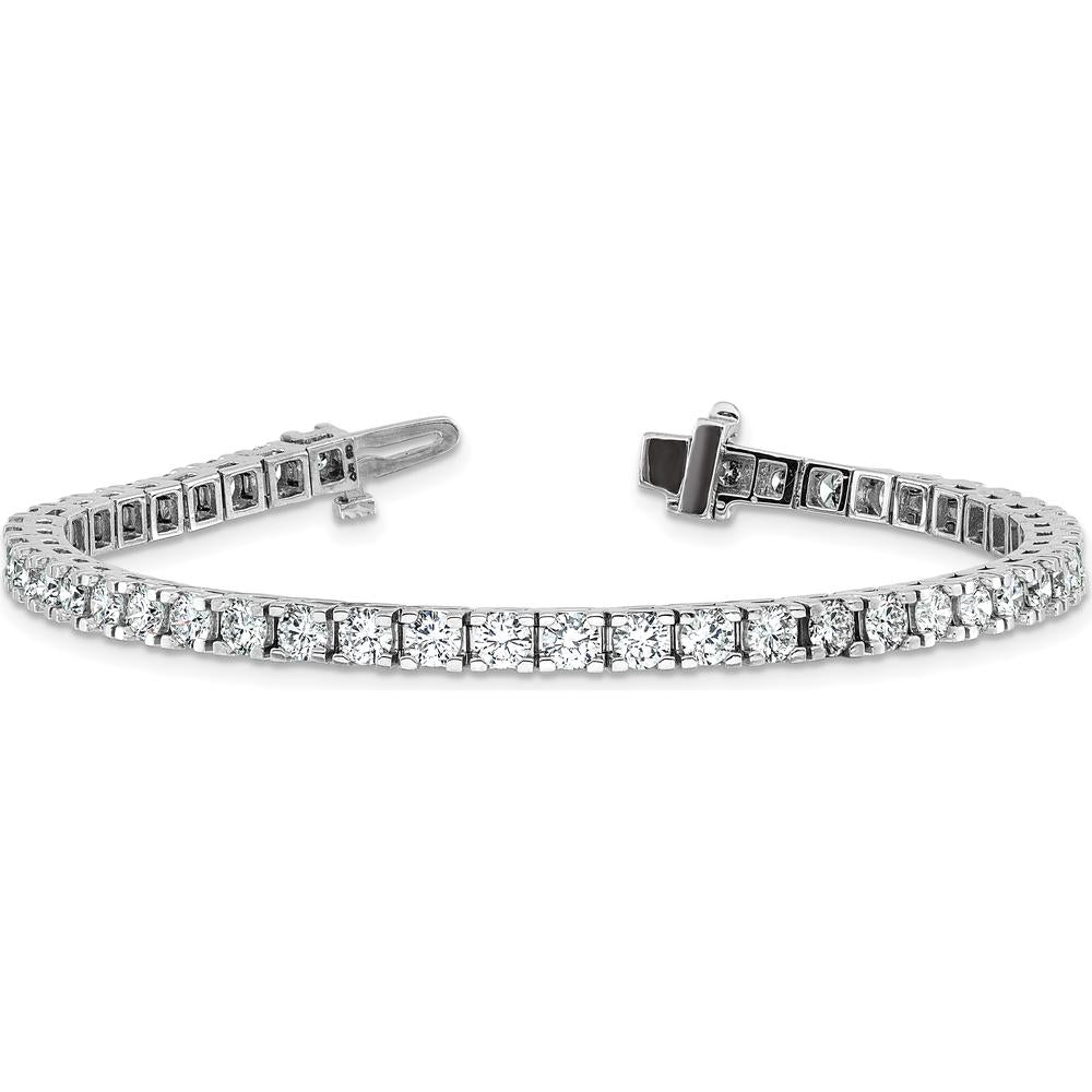 14K White Gold 7-Inch Tennis Bracelet with 46 Round Diamonds - 6.44 Carat Total Diamond Weight by Monteluci Fine Jewelry