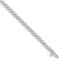 14K White Gold 7-Inch Tennis Bracelet with 48 Round Diamonds - 4.3 Carat Total Diamond Weight by Monteluci Fine Jewelry