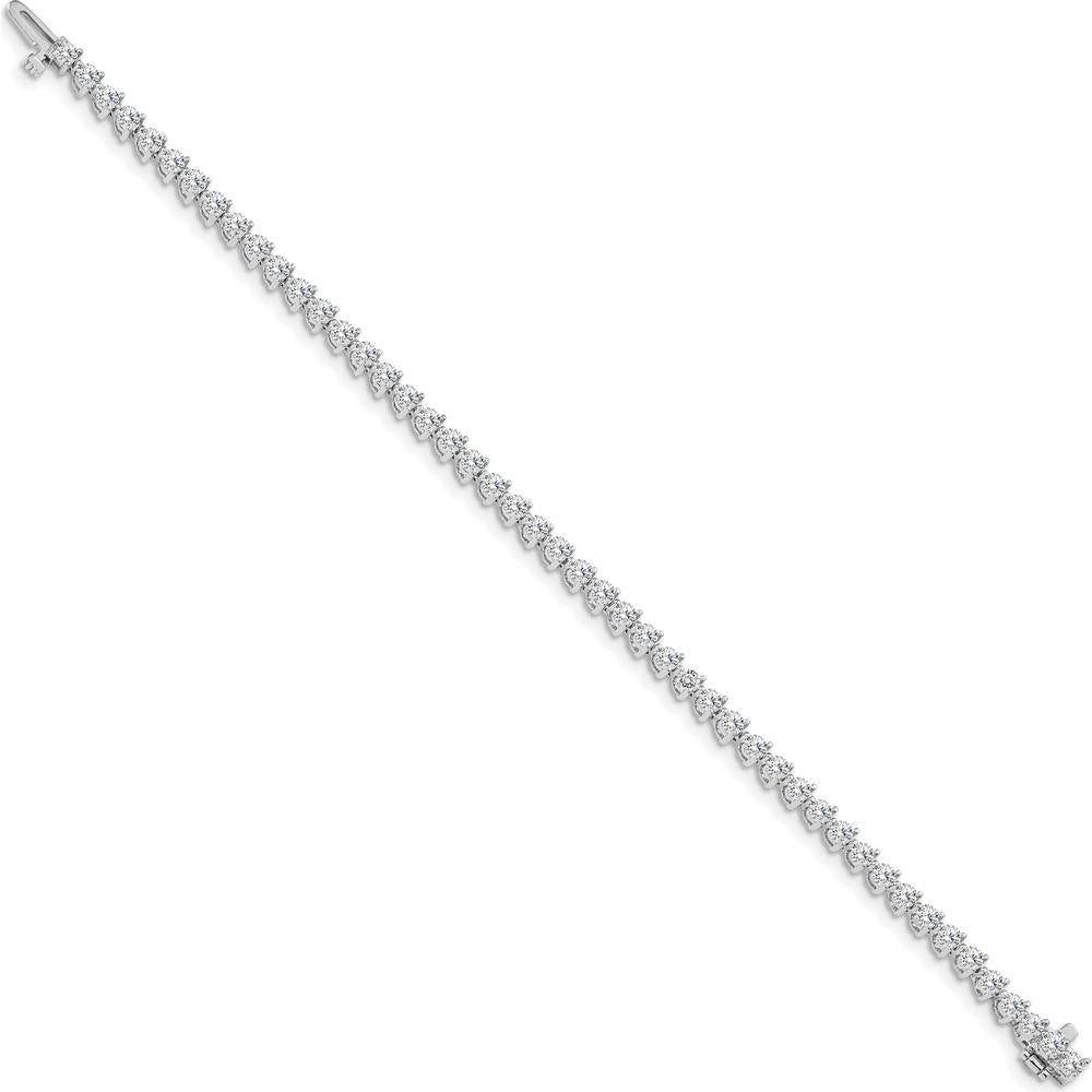 14K White Gold 7-Inch Tennis Bracelet with 48 Round Diamonds - 4.3 Carat Total Diamond Weight by Monteluci Fine Jewelry