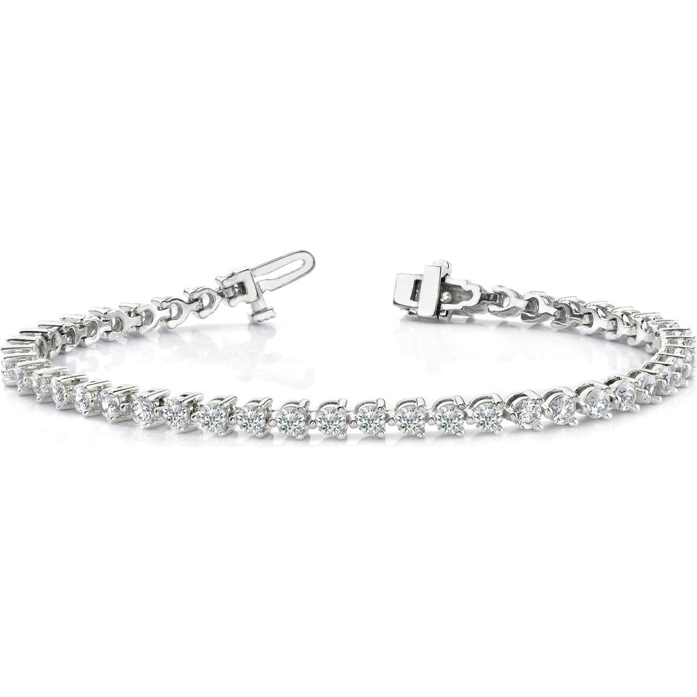 14K White Gold 7-Inch Tennis Bracelet with 48 Round Diamonds - 4.3 Carat Total Diamond Weight by Monteluci Fine Jewelry