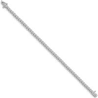14K White Gold 7-Inch Tennis Bracelet with 55 Prong Set Round Diamonds - 0.93 Carat Total Diamond Weight by Oro Pregiato