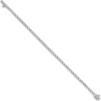 14K White Gold 7-Inch Tennis Bracelet with 56 Round Brilliant-Cut Diamonds - 3.3 Carat Total Diamond Weight by Oro Pregiato