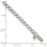 14K White Gold 7-Inch Tennis Bracelet with 56 Round Brilliant-Cut Diamonds - 3.3 Carat Total Diamond Weight by Oro Pregiato
