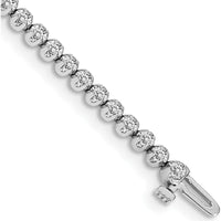 14K White Gold 7-Inch Tennis Bracelet with 56 Round Diamonds - 0.95 Carat Total Diamond Weight by Monteluci Fine Jewelry