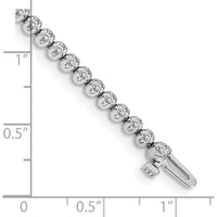 14K White Gold 7-Inch Tennis Bracelet with 56 Round Diamonds - 0.95 Carat Total Diamond Weight by Monteluci Fine Jewelry