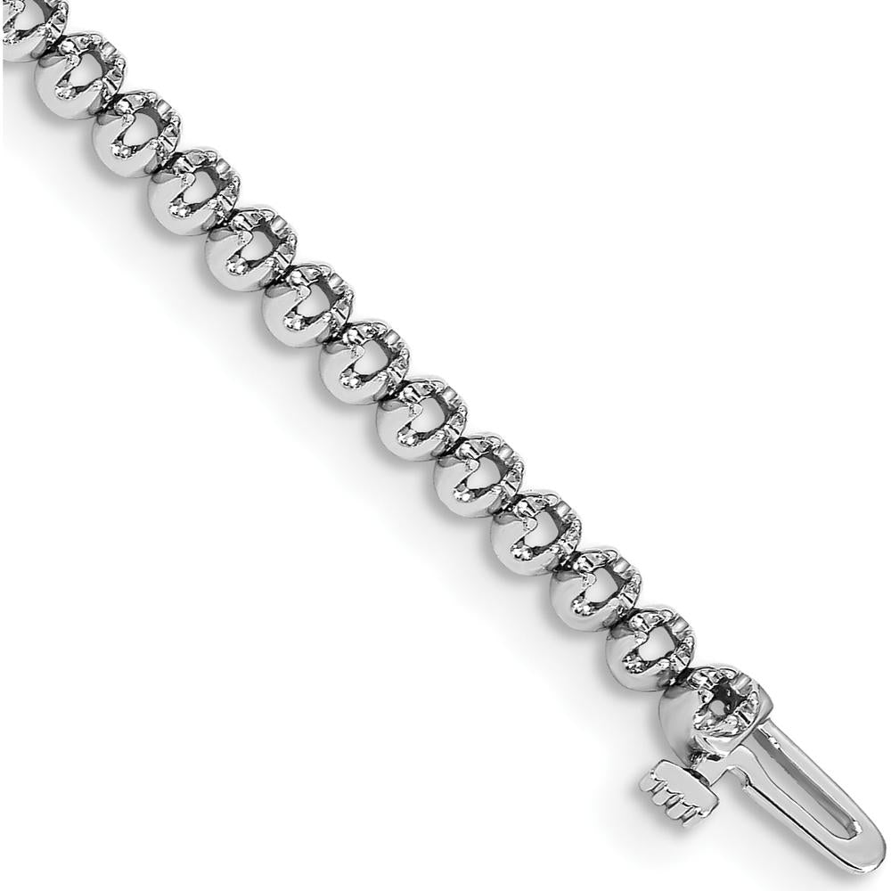 14K White Gold 7-Inch Tennis Bracelet with 56 Round Diamonds - 1.6mm Each by Monteluci Fine Jewelry