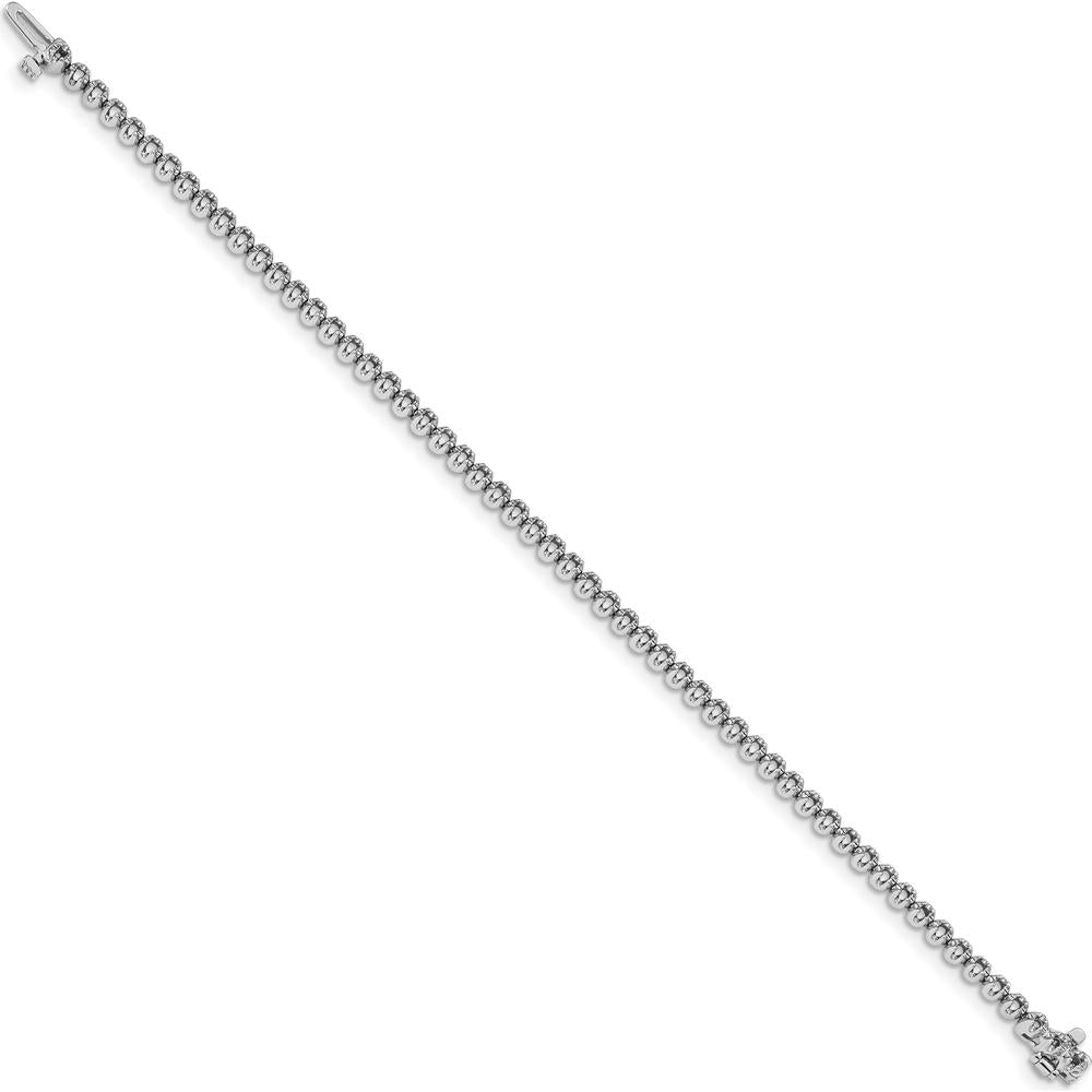 14K White Gold 7-Inch Tennis Bracelet with 56 Round Diamonds - 1.6mm Each by Monteluci Fine Jewelry