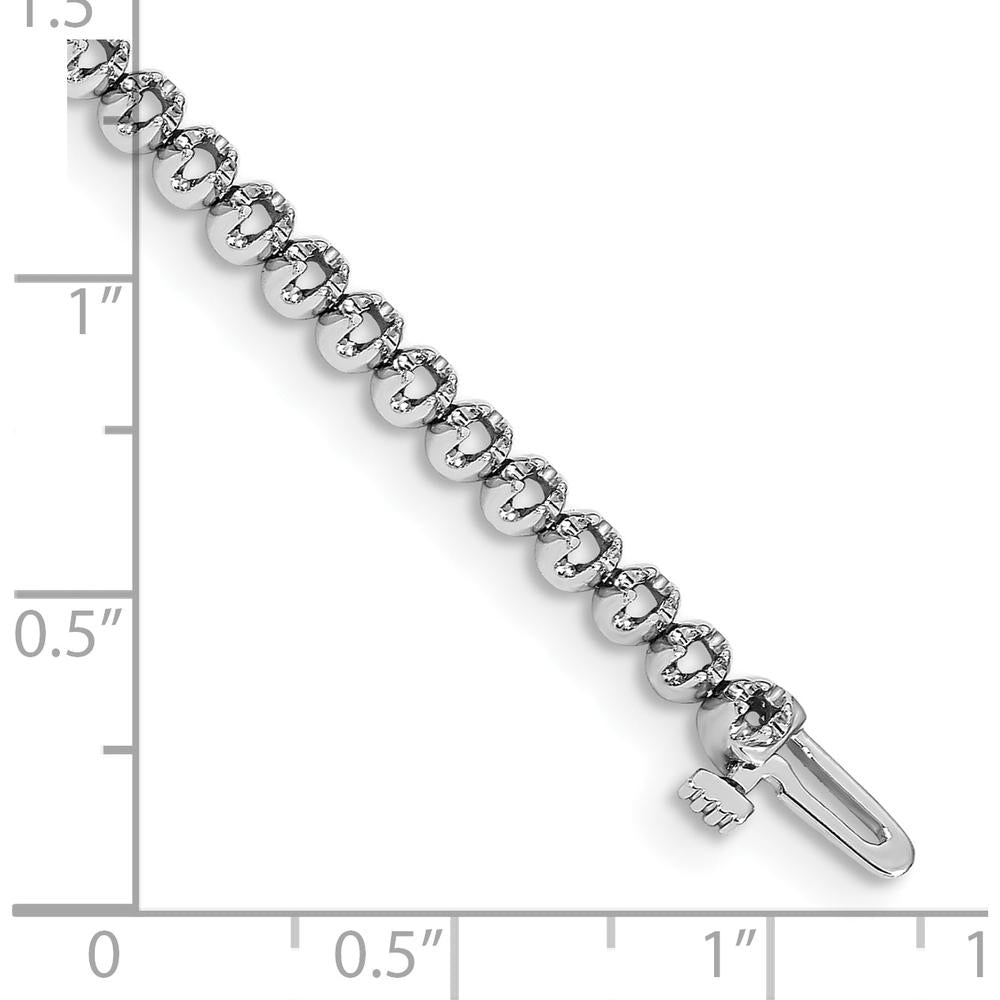 14K White Gold 7-Inch Tennis Bracelet with 56 Round Diamonds - 1.6mm Each by Monteluci Fine Jewelry