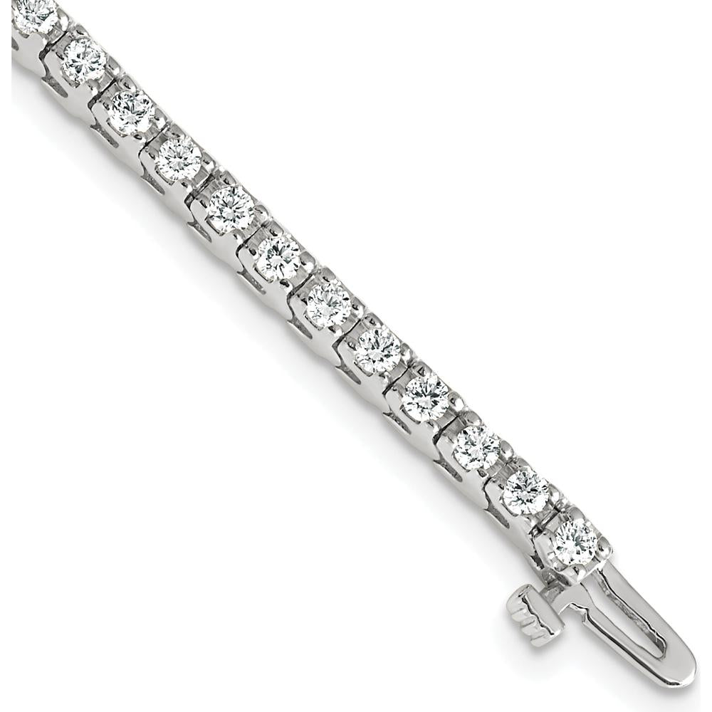 14K White Gold 7-Inch Tennis Bracelet with 56 Round Diamonds - 2.18 Carat Total Diamond Weight by Monteluci Fine Jewelry