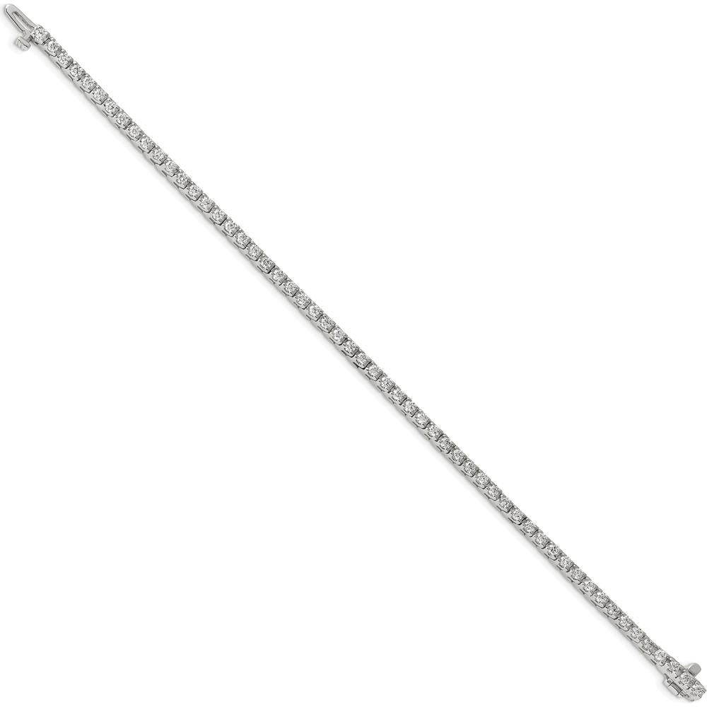 14K White Gold 7-Inch Tennis Bracelet with 56 Round Diamonds - 2.18 Carat Total Diamond Weight by Monteluci Fine Jewelry