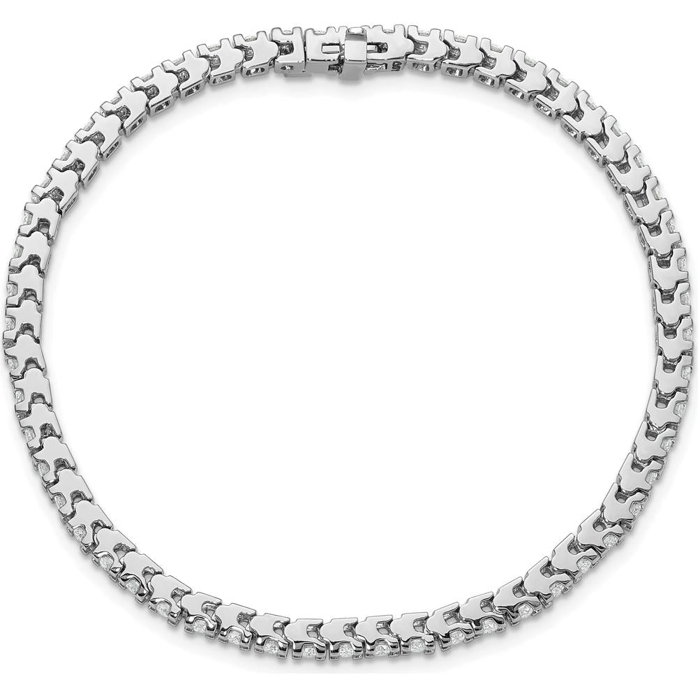 14K White Gold 7-Inch Tennis Bracelet with 56 Round Diamonds - 2.18 Carat Total Diamond Weight by Monteluci Fine Jewelry