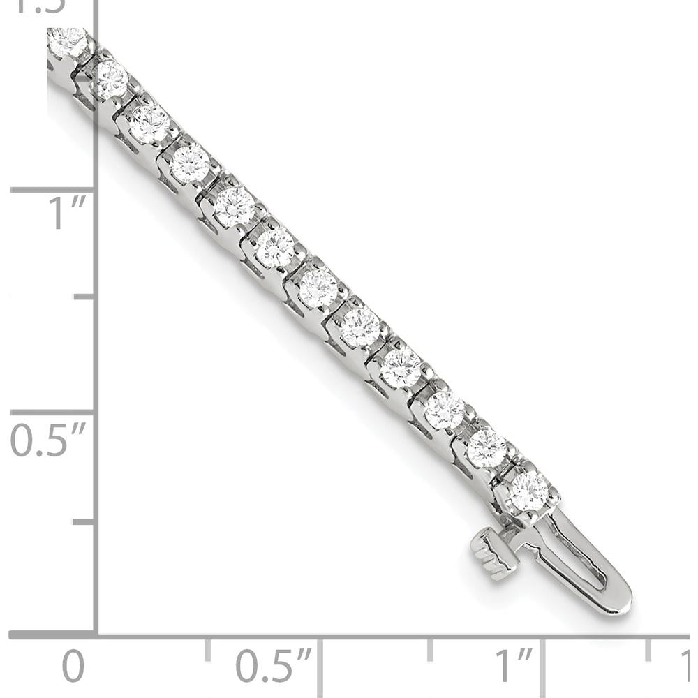 14K White Gold 7-Inch Tennis Bracelet with 56 Round Diamonds - 2.18 Carat Total Diamond Weight by Monteluci Fine Jewelry