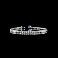 14K White Gold 7-Inch Tennis Bracelet with 57 Round-Cut and 8 Marquise-Cut Lab Diamonds - 5.02 Carat Total Diamond Weight - Covaloro Fine Jewelry