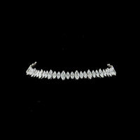 14K White Gold 7-Inch Tennis Bracelet with 66 North-South Marquise Cut Lab Diamonds - 5.60 Carats Total Diamond Weight - Covaloro Fine Jewelry