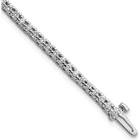 14K White Gold 7-Inch Tennis Bracelet with 74 Round Faceted Diamonds - 1.25 Carat Total Diamond Weight by Monteluci Fine Jewelry
