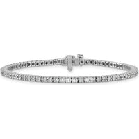 14K White Gold 7-Inch Tennis Bracelet with 74 Round Faceted Diamonds - 1.25 Carat Total Diamond Weight by Monteluci Fine Jewelry