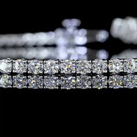 14K White Gold 7-Inch Tennis Bracelet with 76 Prong-Set Round Lab Diamonds - 2.73 Carat Total Diamond Weight - Covaloro Fine Jewelry