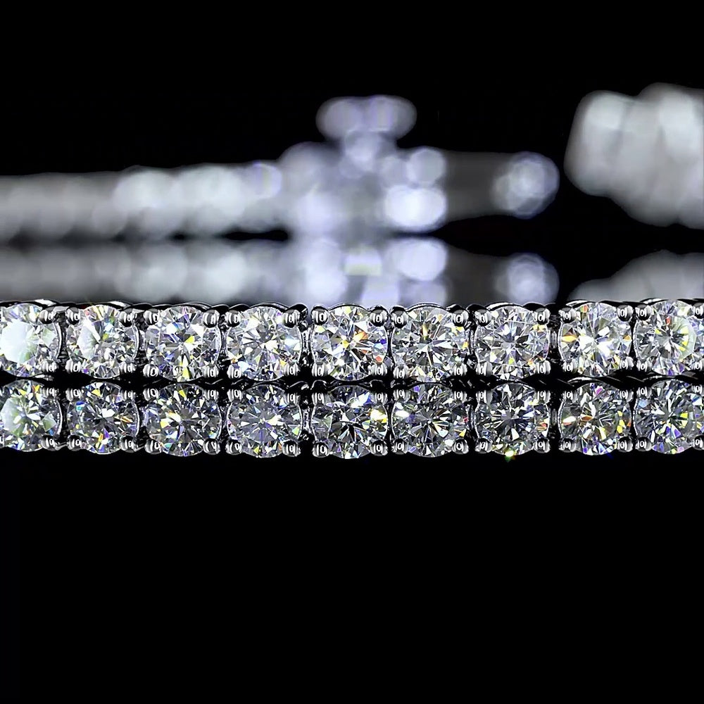 14K White Gold 7-Inch Tennis Bracelet with 76 Prong-Set Round Lab Diamonds - 2.73 Carat Total Diamond Weight - Covaloro Fine Jewelry