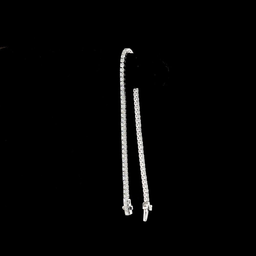 14K White Gold 7-Inch Tennis Bracelet with 76 Prong-Set Round Lab Diamonds - 2.73 Carat Total Diamond Weight - Covaloro Fine Jewelry