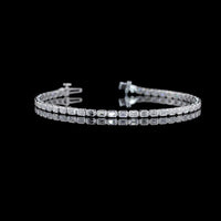 14K White Gold 7-Inch Tennis Bracelet with East-West Bezel Set Emerald Cut Lab Diamonds - 3.05 Carat Total Weight (E-F Color, VS1 Clarity) - Covaloro Fine Jewelry