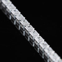 14K White Gold 7-Inch Tennis Bracelet with East-West Bezel Set Emerald Cut Lab Diamonds - 3.05 Carat Total Weight (E-F Color, VS1 Clarity) - Covaloro Fine Jewelry