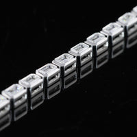 14K White Gold 7-Inch Tennis Bracelet with East-West Bezel Set Emerald Cut Lab Diamonds - 3.05 Carat Total Weight (E-F Color, VS1 Clarity) - Covaloro Fine Jewelry
