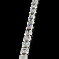 14K White Gold 7-Inch Tennis Bracelet with East-West Bezel Set Emerald Cut Lab Diamonds - 6.33 Carat Total Weight - Covaloro Fine Jewelry