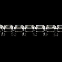 14K White Gold 7-Inch Tennis Bracelet with East-West Bezel Set Emerald Cut Lab Diamonds - 6.33 Carat Total Weight - Covaloro Fine Jewelry