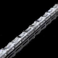 14K White Gold 7-Inch Tennis Bracelet with East-West Half Bezel Set Baguette Lab Diamonds - 6.35 Carats Total Diamond Weight - Covaloro Fine Jewelry