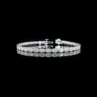 14K White Gold 7-Inch Tennis Bracelet with East-West Set Oval Cut Lab Diamonds - 10.54 Carats Total Diamond Weight - Covaloro Fine Jewelry