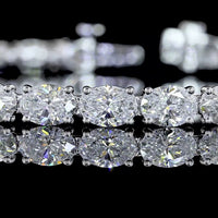 14K White Gold 7-Inch Tennis Bracelet with East-West Set Oval Cut Lab Diamonds - 10.54 Carats Total Diamond Weight - Covaloro Fine Jewelry